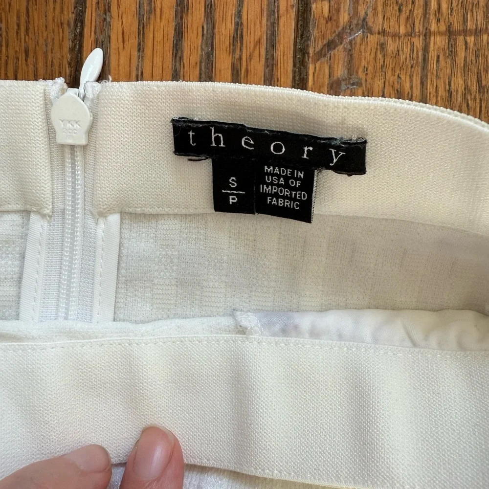 Theory White Textured A-Line Skirt - Picture 5 of 9